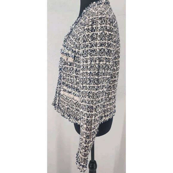 Old Money Quiet Luxury Boucle Tweed Blazer Jacket | Stella + Lorenzo Small - Picture 3 of 8